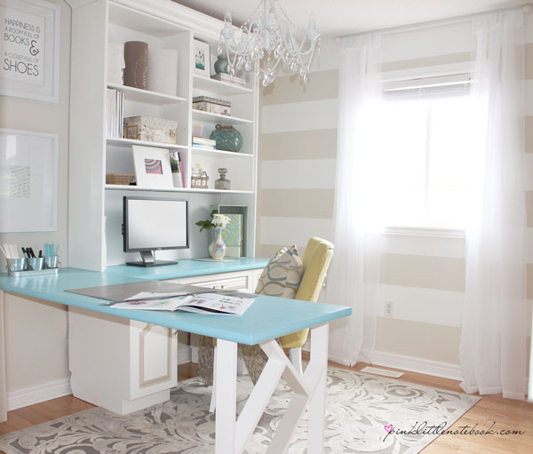 painted stripes in home office