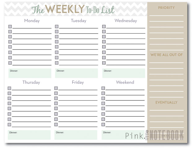 The Ultimate Weekly To-Do List (free printable) - Pink Little ...