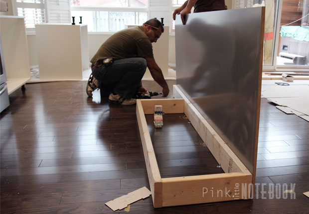 Creating An Kitchen Island Pink, How To Make A Kitchen Island With Base Cabinets